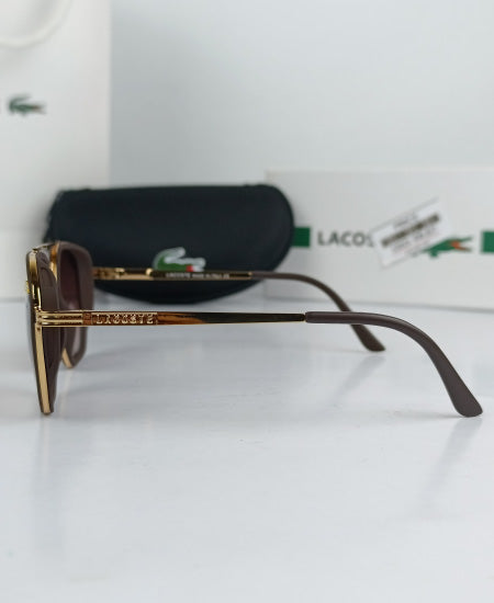 Lacoste Sunglasses Brown Hexagon LAC022