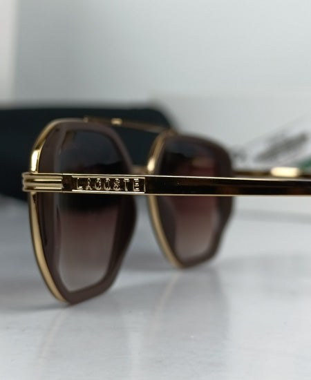 Lacoste Sunglasses Brown Hexagon LAC022