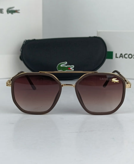 Lacoste Sunglasses Brown Hexagon LAC022