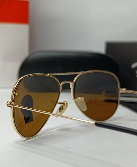 Ray Ban Golden Brown Aviator Sunglasses