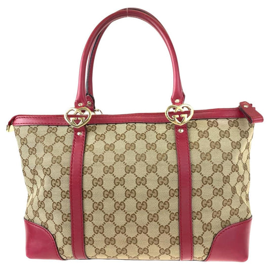 Gucci GG Canvas Lovely Tote Bag Red