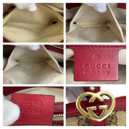 Gucci GG Canvas Lovely Tote Bag Red
