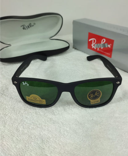 RayBN16-Wayfarer Mate Black Green