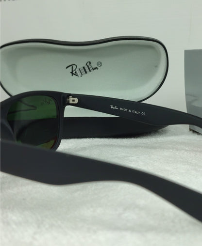 RayBN16-Wayfarer Mate Black Green