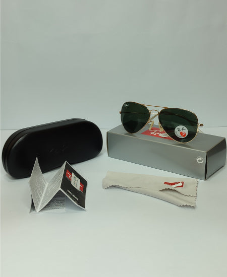 Rayban-Aviator Polarized Golden Green Sunglasses